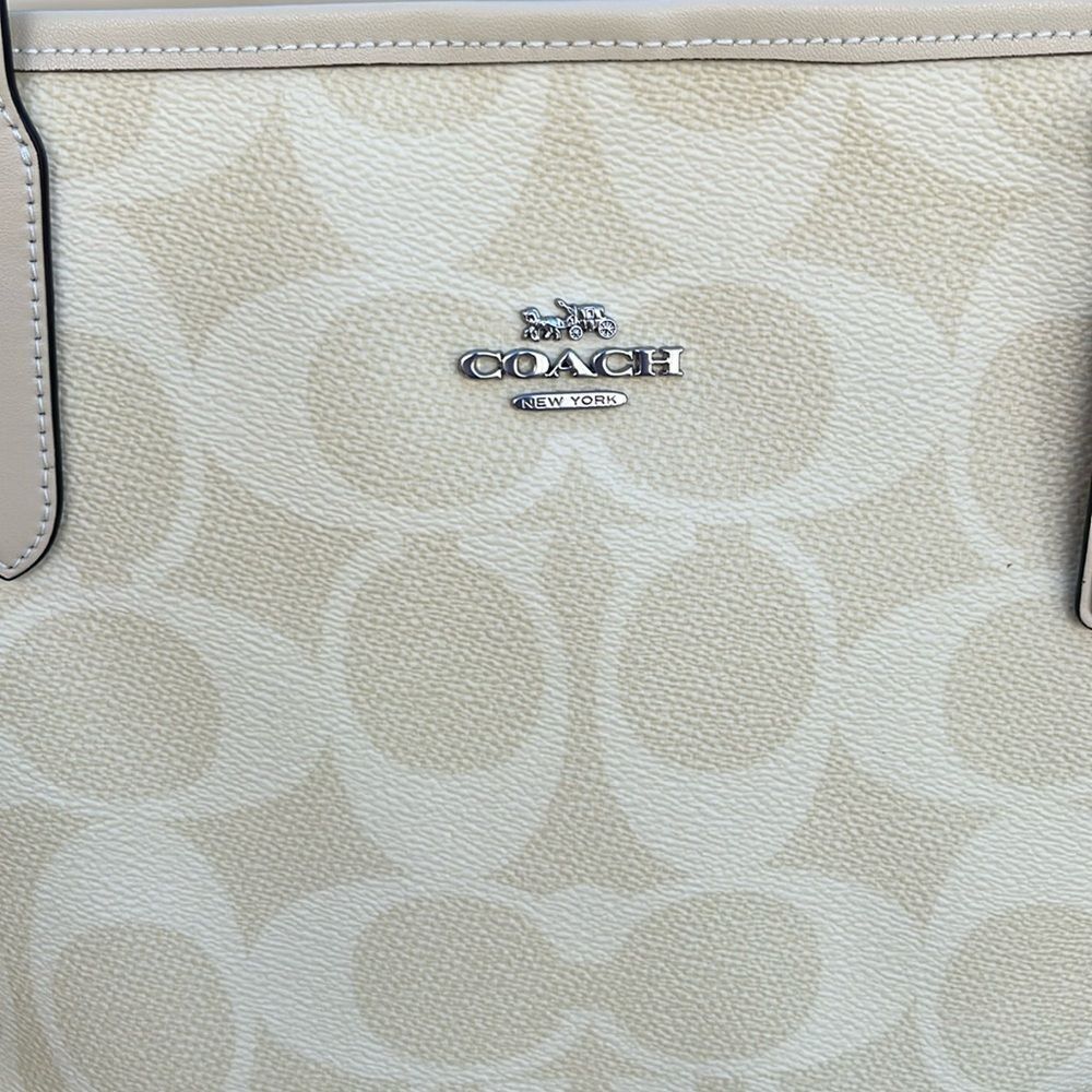 Coach City Tote In Signature Canvas Butter Yellow Shoulder Bag Purse - Picture 3 of 8